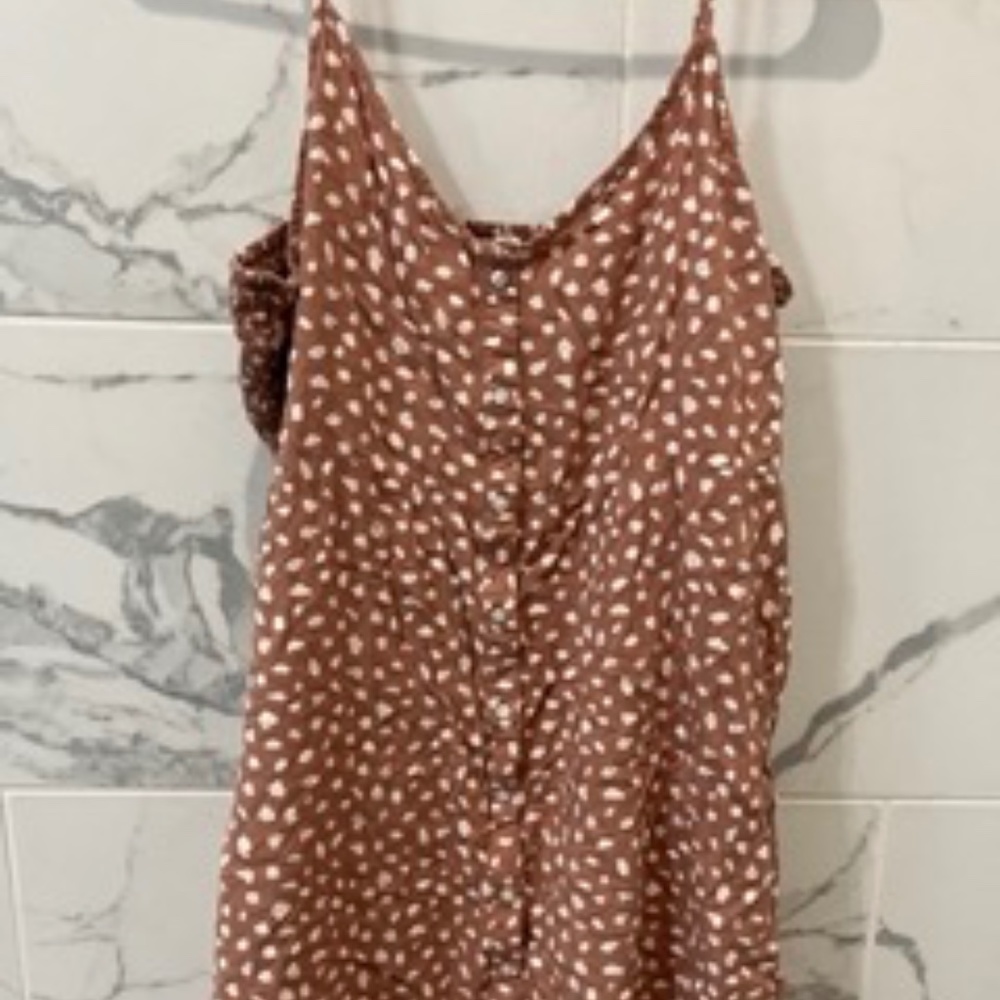Aerie Summer Polka-Dot Button Dress